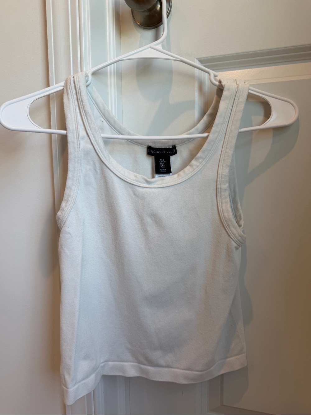Sincerely Jules White Ribbed Tank Top